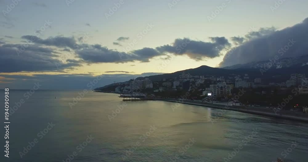 Aerial view of coast of Yalta at summer Aerial view of coast of Yalta at summer