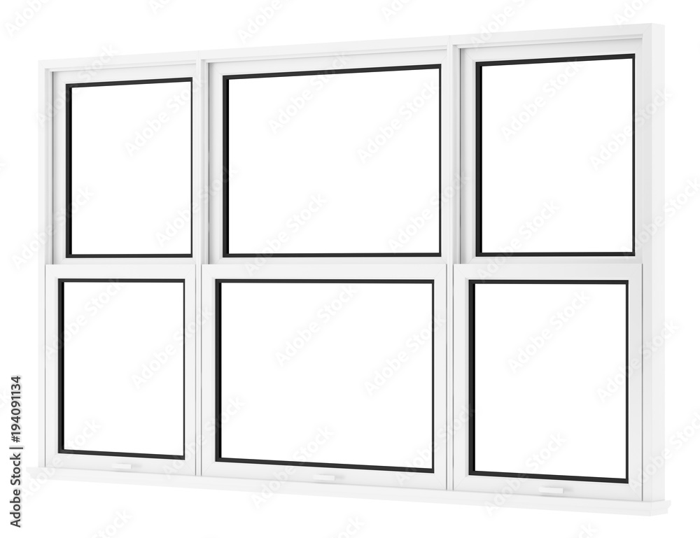 window isolated on white background. 3d illustration