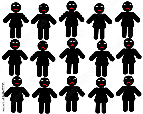 Gruppe mit unzufriedenem Gesicht