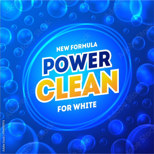 Laundry Detergent Package Card Poster. Vector