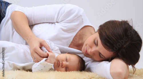 Bild auf Leinwand mother and little baby