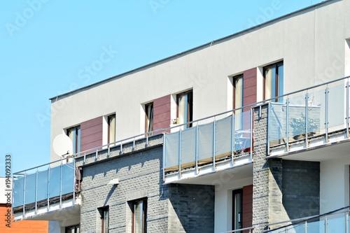 detail of a new modern apartment building