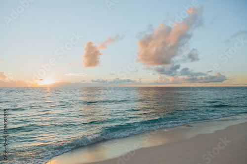 beautiful seascape at sunset at Thoddoo island, Maldives photo