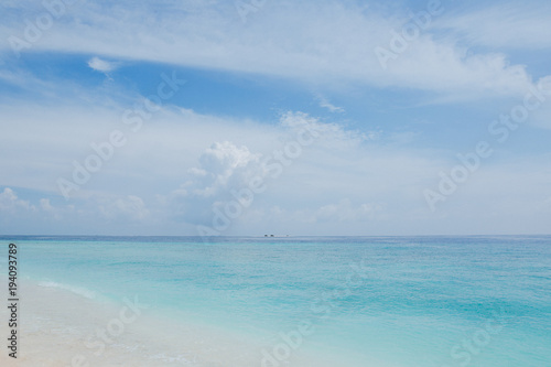 beautiful seascape and sandy beach at Thoddoo island  Maldives