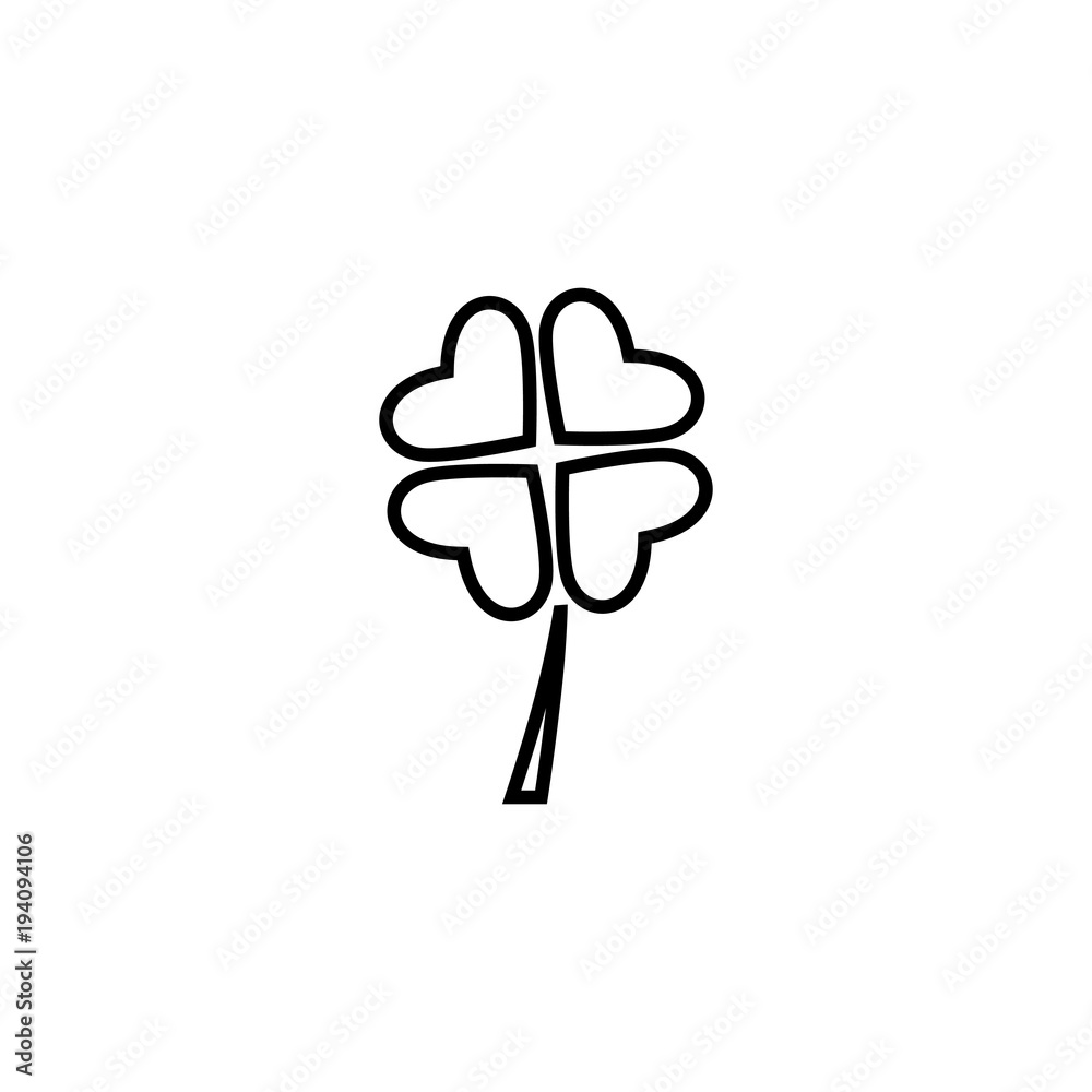 Obraz premium Four leaf clover vector icon