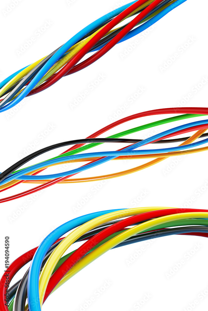 electrical cable. 3d Illustrations on a white background