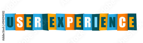 USER EXPERIENCE (UX) vector letters icon