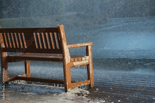 frosty bench