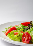 Salad with White Cermaic Plate