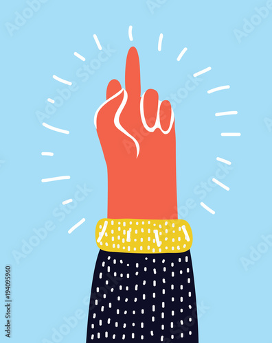 Hand gesture, Fuck You, symbol. Middle finger sign. Cartoon vector illustration, sticker photo