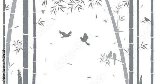 Bamboo tree silhouette background 