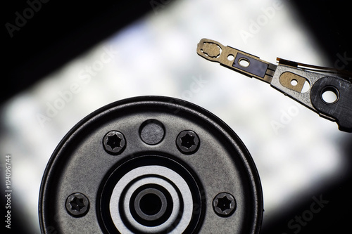 Wallpaper Mural Close image of computer hard disk and read write head. Torontodigital.ca