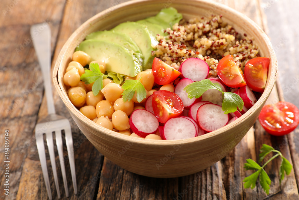 bowl of vegan salad bowl of vegan salad