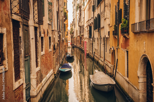 Canal in Venice, Italy. Architecture and landmarks of Venice