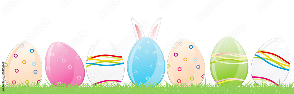 Easter Eggs, Rabbit Ears Vector illustration