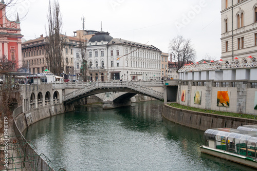 Tromostovje Triple Bridge in Ljubljana (Slovenia)