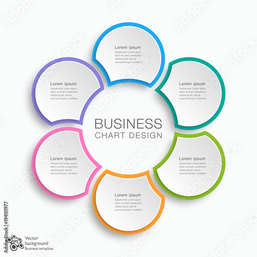 Business Chart Design 6-Step  Vector Graphic  © mark.f
