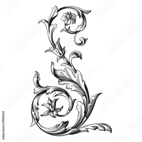 Vector baroque ornament in victorian style