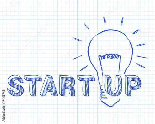 Start Up In Light Bulb Graph Paper