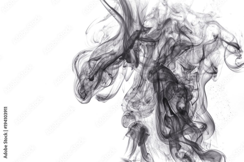Fototapeta premium Black smoke on white background