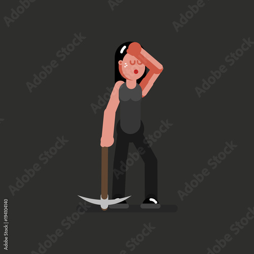 Miner girl hard working