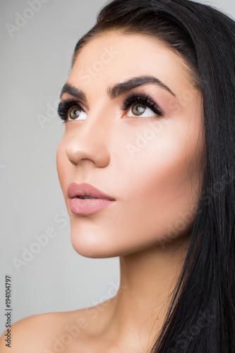 image of beautiful woman eye with fashion makeup and long eyelashes