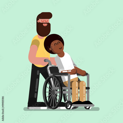 Voluntire helps to disabled