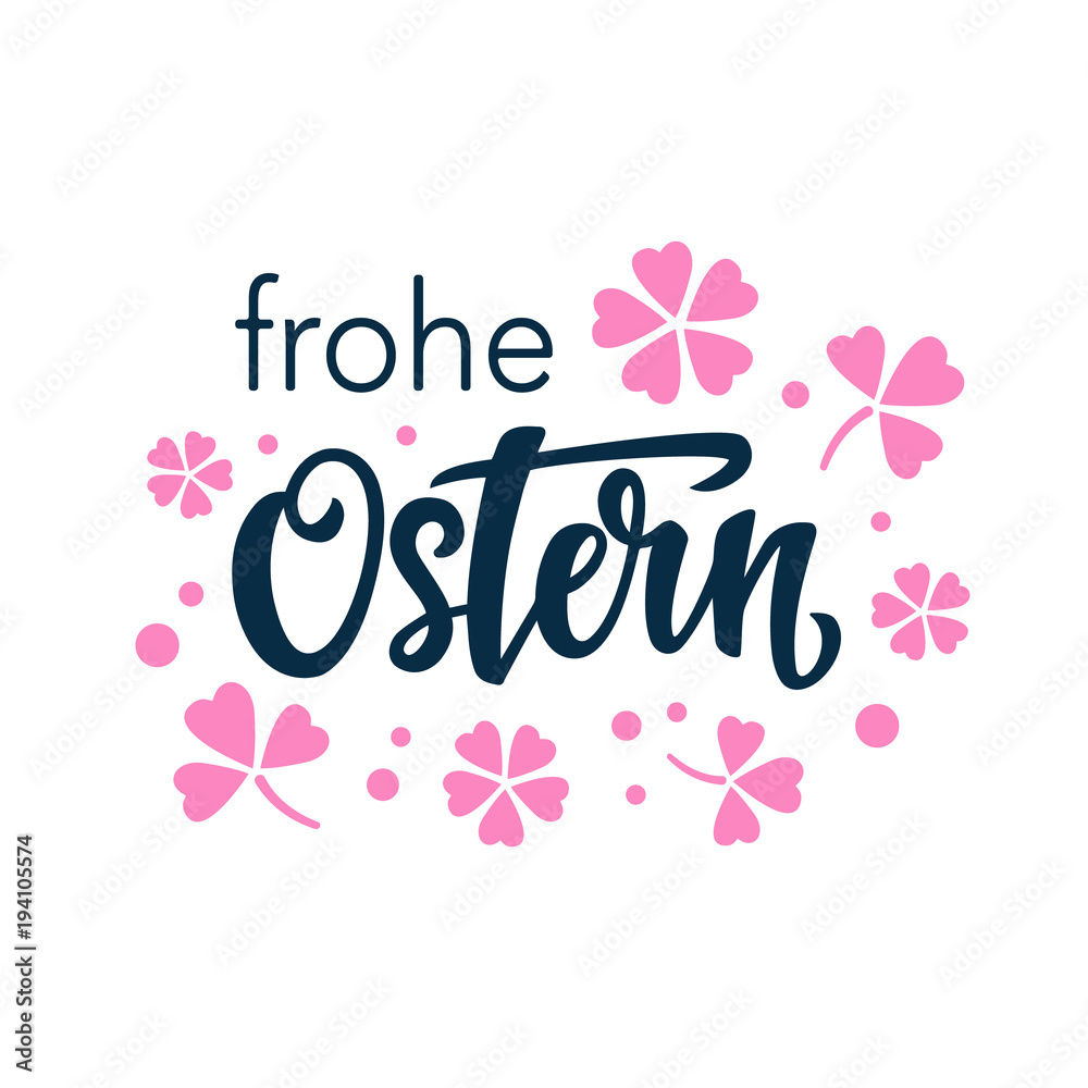 Happy Easter typography poster template in German language