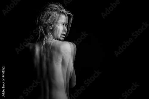 triple Multiple exposure black and white photo