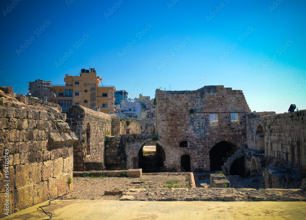 Panorama of Citadel of Raymond de Saint-Gilles aka Pilgrim Hill , Tripoli, Lebanon