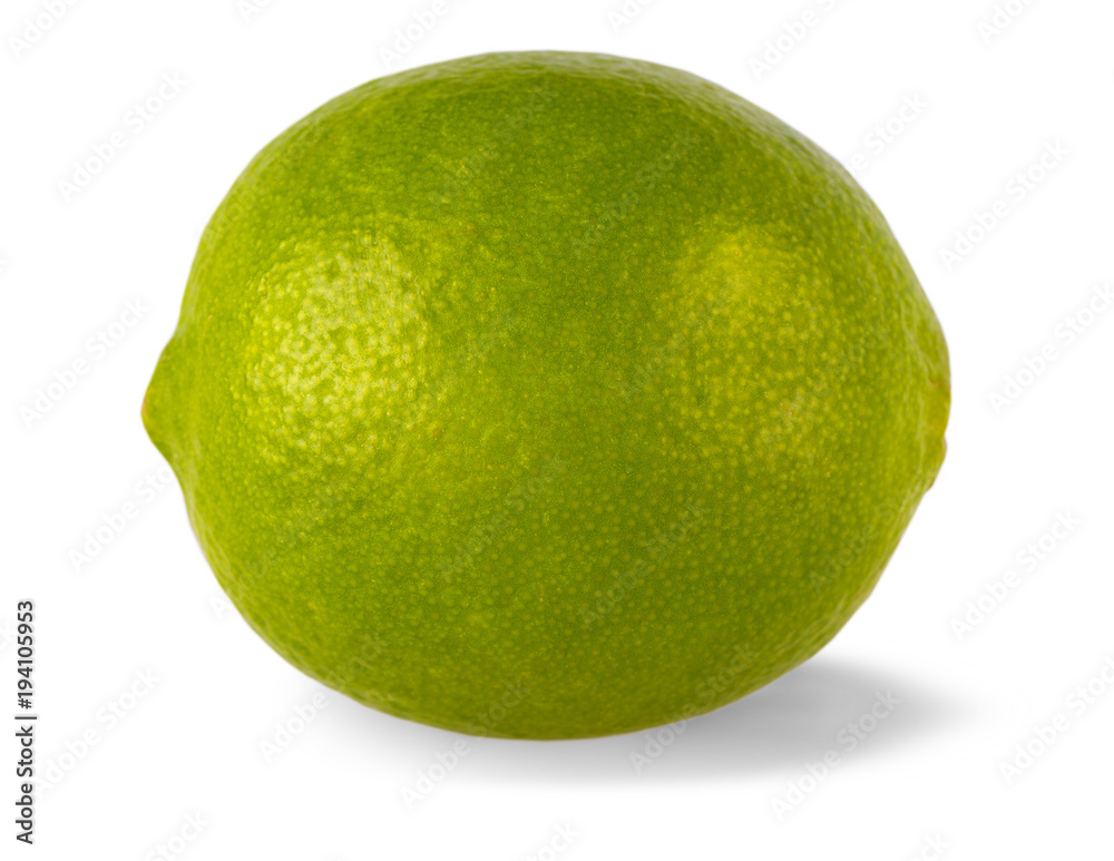 single lime on white background. single lime on white background.