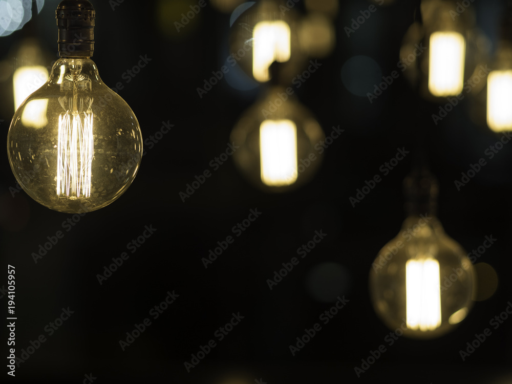 Filament antique looking light bulbs hanging from ceiling Filament antique looking light bulbs hanging from ceiling