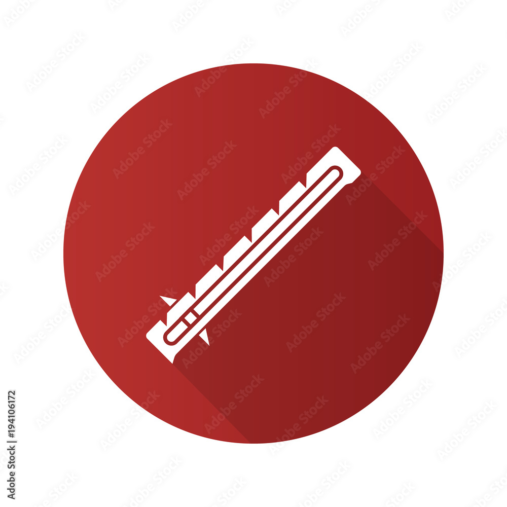 Sewing gauge flat design long shadow glyph icon Sewing gauge flat design long shadow glyph icon