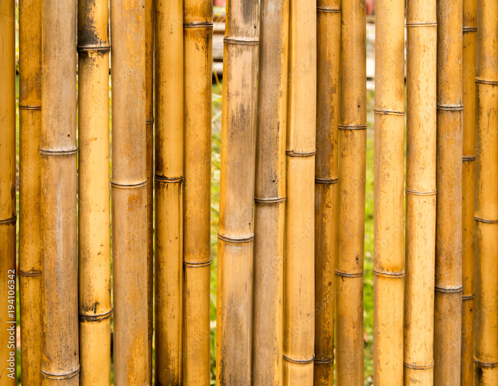A fence made of bamboo as a background