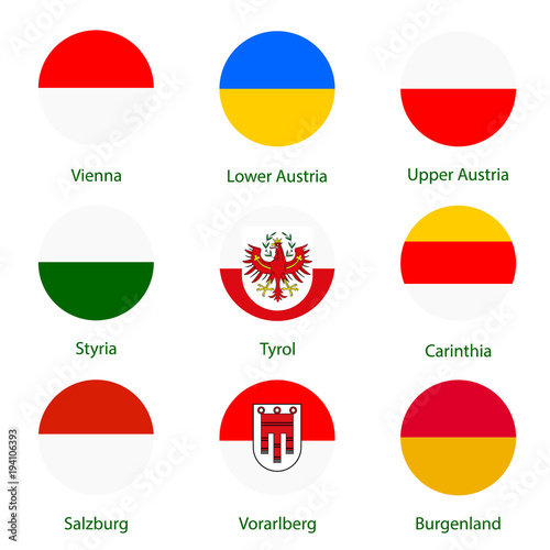 Austria federal state flags