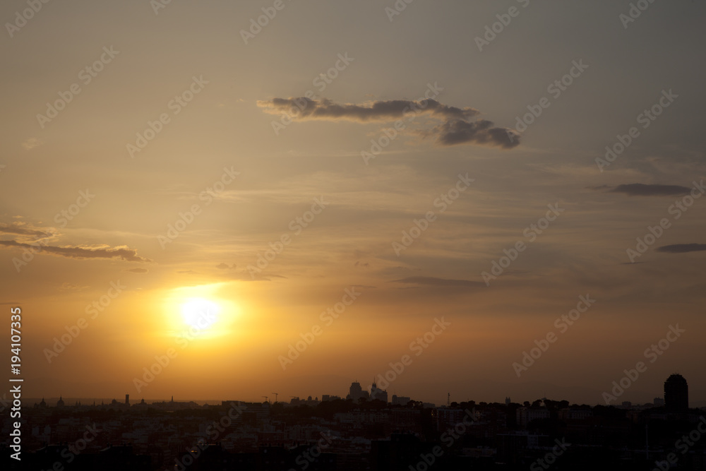 sunset in Madrid