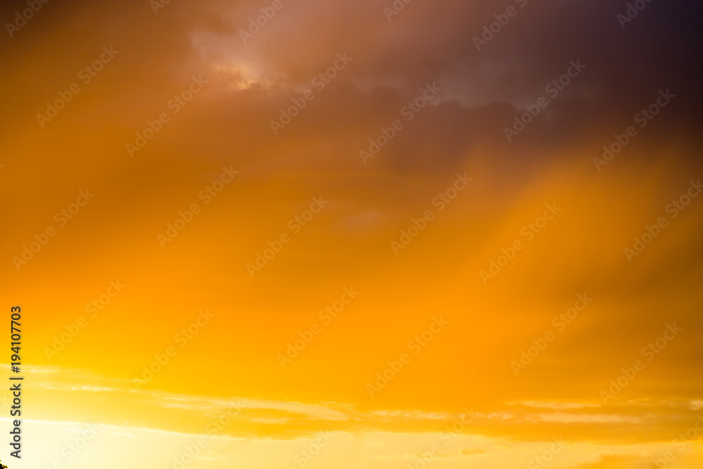 Beautiful clouds in the sky at sunset