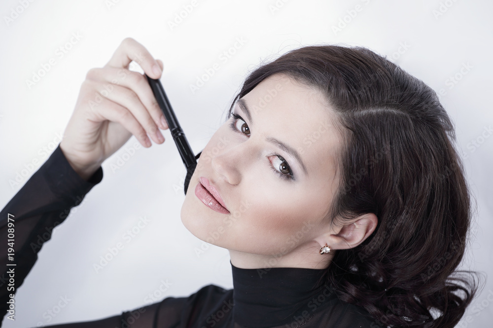 beautiful young woman with daily makeup beautiful young woman with daily makeup