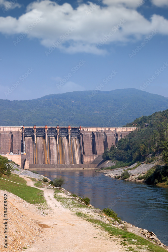 hydroelectric power plant on river hydroelectric power plant on river