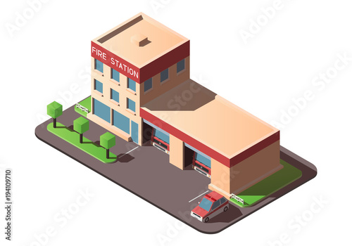 Isometric fire station