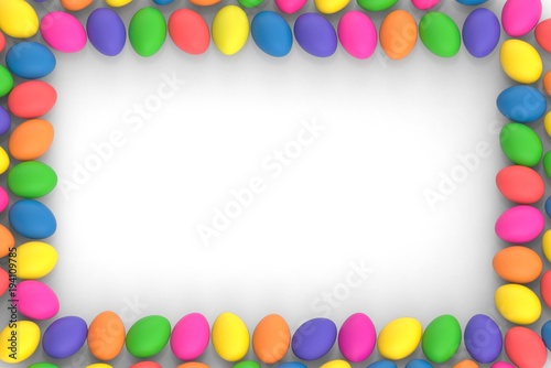3d rendering multi-colored easter eggs