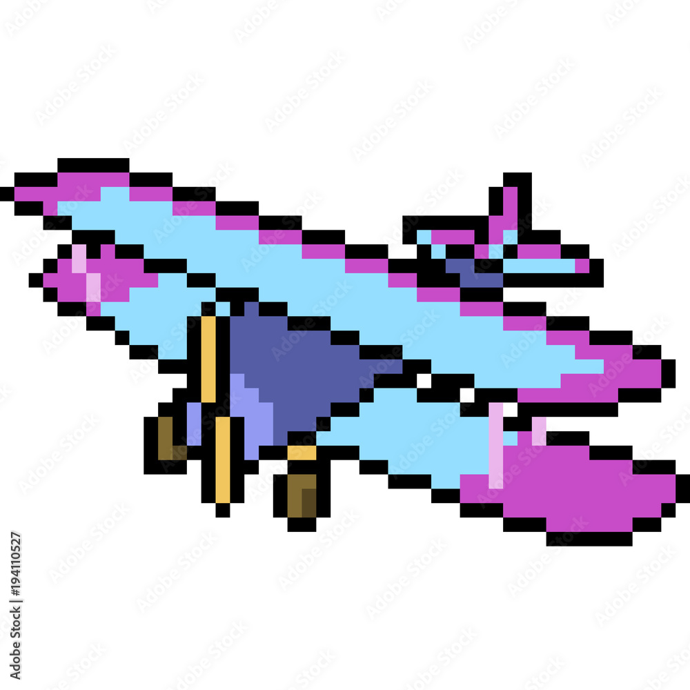 Obraz premium vector pixel art plane toy