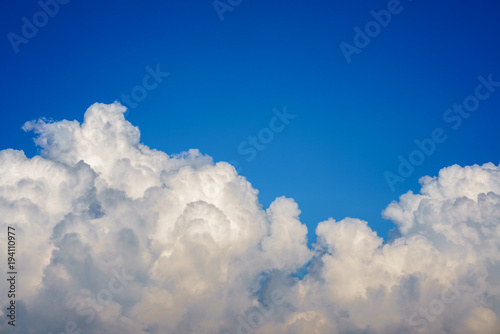 Blue sky with clouds closeup