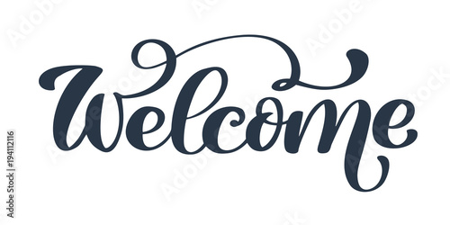 Canvas Print Welcome Hand drawn text
