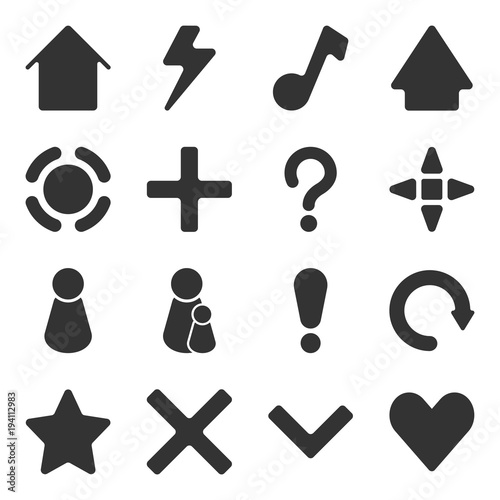 Vector image of interface icons and menus for applications and games