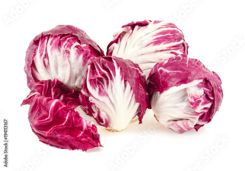 Radicchio (red salad) isolated on white background
