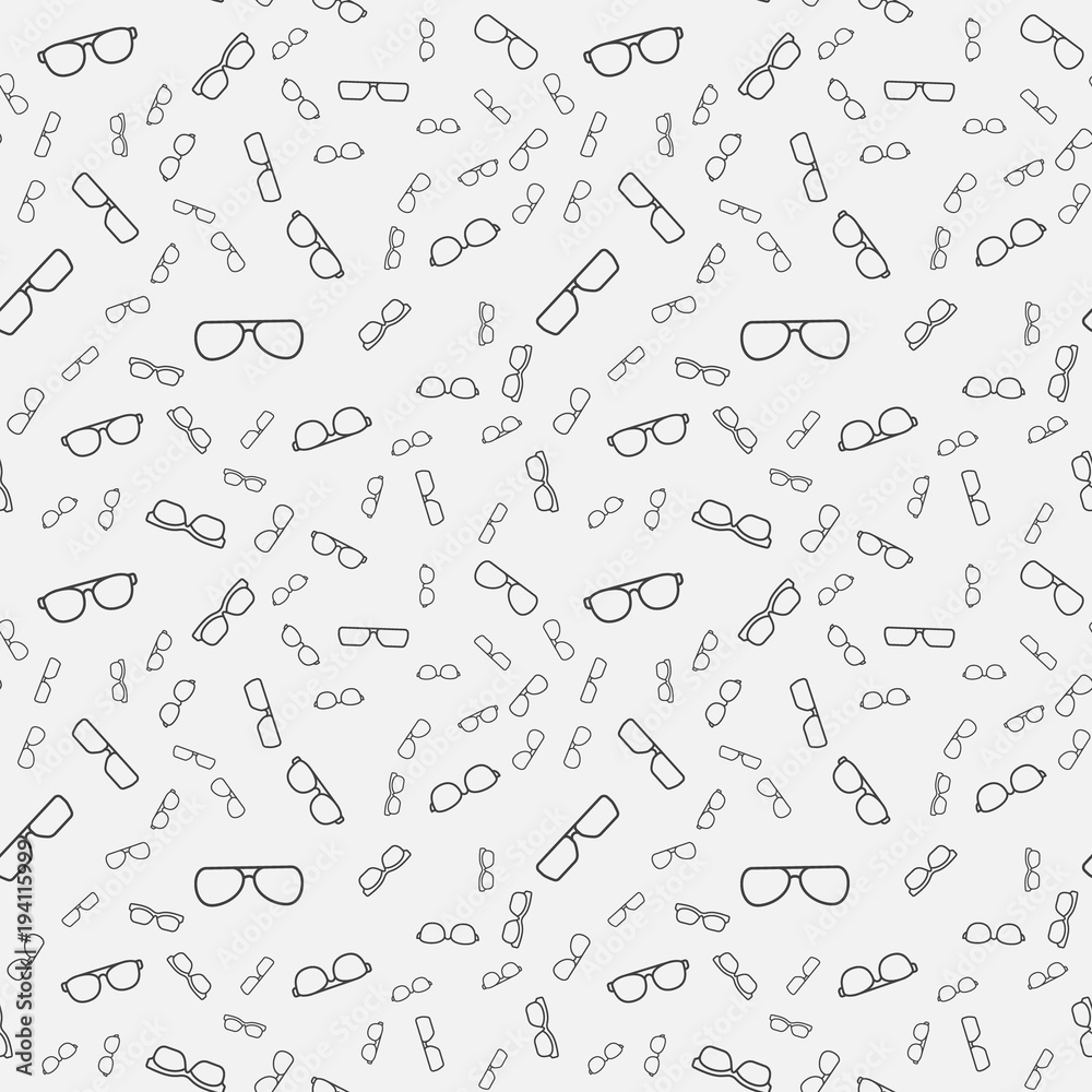 Minimal vector eyeglasses seamless pattern