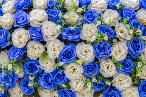 artificial blue and white roses © Roberto Sorin