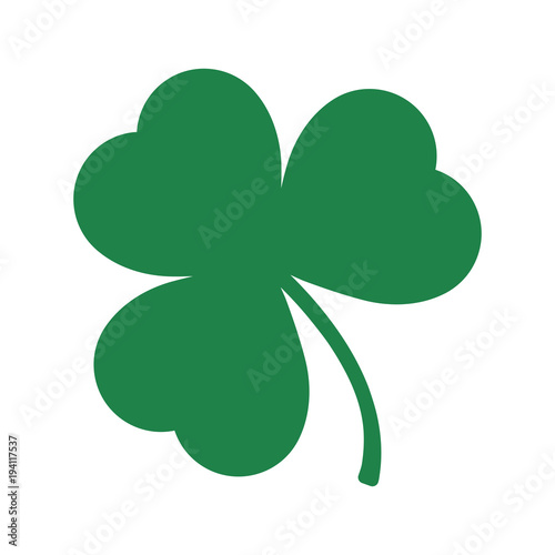Green Shamrock leave icon in trendy flat style isolated on white background. Happy patricks symbol for your web design, logo, app, UI. Vector illustration