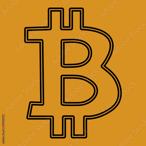 Bitcoin Vector Bitkoins icon symbol on a YELLOW background. photo